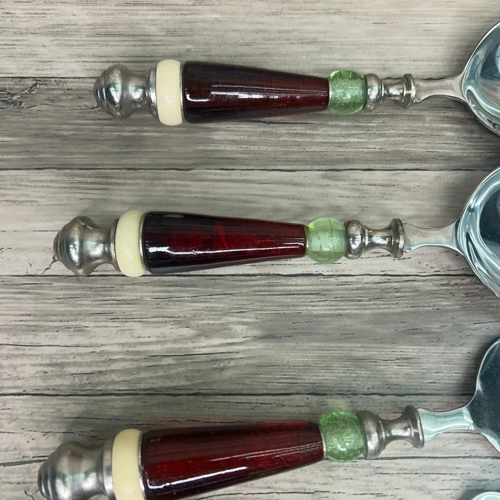 Lenox Holiday Gatherings Serving Utensils Set Beaded‎ Handle Spoon Pie